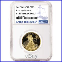 2017-W Proof $25 American Gold Eagle 1/2 oz NGC PF70UC Blue ER Label