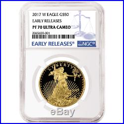 2017-W Proof $50 American Gold Eagle 1 oz NGC PF70UC Blue ER Label