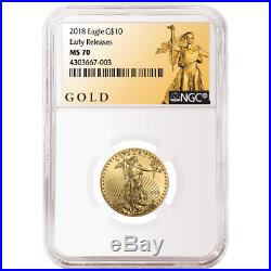 2018 $10 American Gold Eagle 1/4 oz. NGC MS70 ALS ER Label