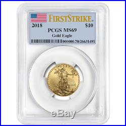2018 $10 American Gold Eagle 1/4 oz. PCGS MS69 First Strike Label