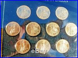 2018 1/10 oz. $5.00 Gold American Eagle Lot of 10 (Ten) Total of 1 Ounce