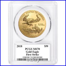 2018 $50 American Gold Eagle 1 oz. PCGS MS70 Trump First Strike Label