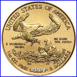 2018 $5 American Gold Eagle 1/10 oz Brilliant Uncirculated