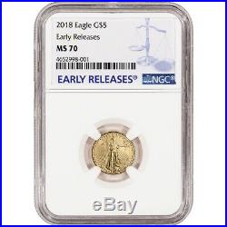 2018 American Gold Eagle (1/10 oz) $5 NGC MS70 Early Releases