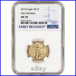 2018 American Gold Eagle (1/4 oz) $10 NGC MS70 Early Releases