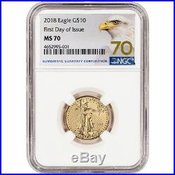 2018 American Gold Eagle (1/4 oz) $10 NGC MS70 First Day of Issue Grade 70