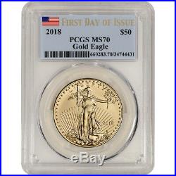 2018 American Gold Eagle (1 oz) $50 PCGS MS70 First Day of Issue