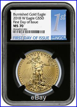 2018-W 1 oz. Burnished Gold American Eagle $50 NGC MS70 FDI Black Core SKU54433