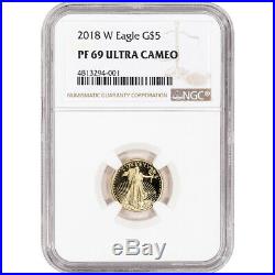 2018-W American Gold Eagle Proof 1/10 oz $5 NGC PF69 UCAM