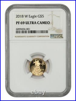 2018-W Gold Eagle $5 NGC PR 69 UCAM Proof American Gold Eagle