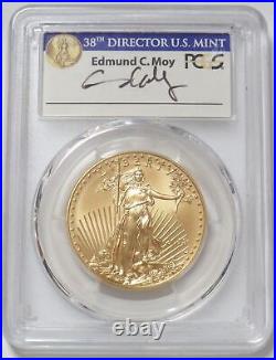 2018 W Moy Pcgs Sp 70 Fdoi Philadelphia Gold American Eagle $50 Coin Burnished