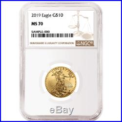 2019 $10 American Gold Eagle 1/4 oz. NGC MS70 Brown Label