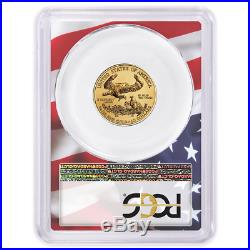 2019 $10 American Gold Eagle 1/4 oz. PCGS MS70 FDOI Flag Frame