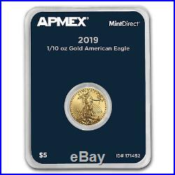 2019 1/10 oz Gold American Eagle (MintDirect Single) SKU#171452
