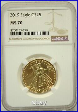 2019 $25 Gold American Eagle 1/2oz NGC MS70 #3195
