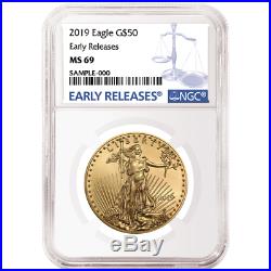 2019 $50 American Gold Eagle 1 oz. NGC MS69 Blue ER Label
