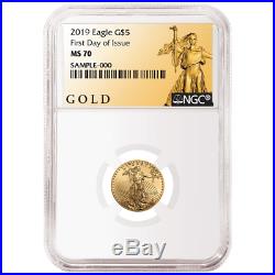 2019 $5 American Gold Eagle 1/10 oz. NGC MS70 ALS FDI Label