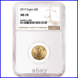 2019 $5 American Gold Eagle 1/10 oz NGC MS70 Brown Label