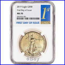 2019 American Gold Eagle 1 oz $50 NGC MS70 First Day of Issue 1st Label