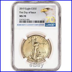 2019 American Gold Eagle 1 oz $50 NGC MS70 First Day of Issue Grade 70