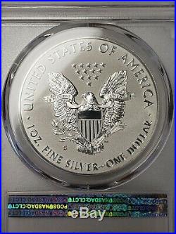 2019-S Silver Eagle Dollar Enhanced Reverse Proof PR70 PCGS Gold Shield with COA