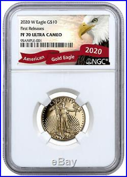 2020W 1/4 oz Gold American Eagle Proof $10 NGC PF70 UC FR Eagle Label SKU60834