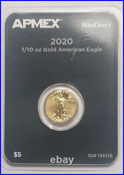 2020 1/10 oz Gold American Eagle BU Mint Direct