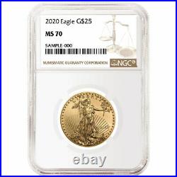 2020 $25 American Gold Eagle 1/2 oz. NGC MS70 Brown Label