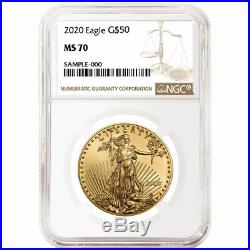 2020 $50 American Gold Eagle 1 oz. NGC MS70 Brown Label