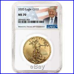2020 $50 American Gold Eagle 1 oz. NGC MS70 Trump Label