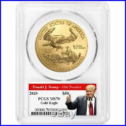 2020 $50 American Gold Eagle 1 oz. PCGS MS70 Trump 2020 Label