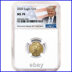 2020 $5 American Gold Eagle 1/10 oz NGC MS70 Trump Label