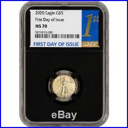 2020 American Gold Eagle 1/10 oz $5 NGC MS70 First Day of Issue 1st Black