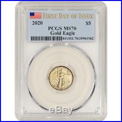 2020 American Gold Eagle 1/10 oz $5 PCGS MS70 First Day of Issue
