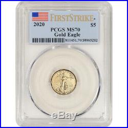 2020 American Gold Eagle 1/10 oz $5 PCGS MS70 First Strike