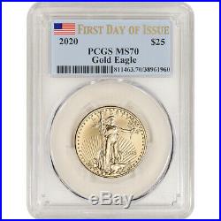 2020 American Gold Eagle 1/2 oz $25 PCGS MS70 First Day of Issue
