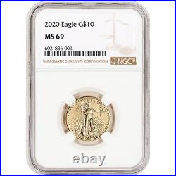 2020 American Gold Eagle 1/4 oz $10 NGC MS69