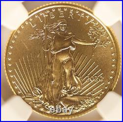 2020 Gold American Eagle $10 NGC MS70 1/4oz. 9999 Fine