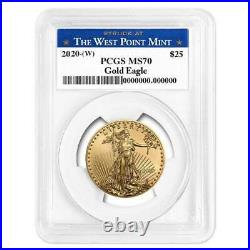2020 (W) $25 American Gold Eagle 1/2 oz. PCGS MS70 West Point Label