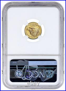 2021 1/10 oz Gold American Eagle Type 2 $5 NGC MS70 FR Eagle Red Banner Label