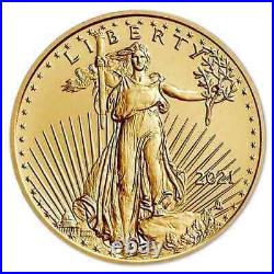 2021 1/10ozt Gold American Eagle Coin AGE Fractional $5 Type 2 M1553