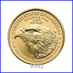 2021 1/4 oz Gold American Eagle $10 Coin BU Type 2 New Reverse Design