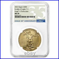 2021 $50 Type 1 American Gold Eagle NGC MS70 1 oz Final Production 35th Annivers
