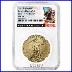 2021 $50 Type 1 American Gold Eagle NGC MS70 1 oz Final Production Black Label