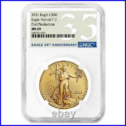 2021 $50 Type 2 American Gold Eagle NGC MS69 1 oz First Production 35th Annivers