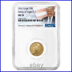 2021 $5 American Gold Eagle 1/10 oz. NGC MS70 Trump Label