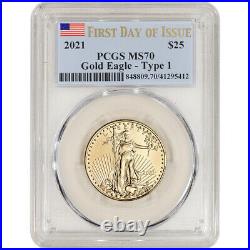 2021 American Gold Eagle 1/2 oz $25 PCGS MS70 First Day Issue