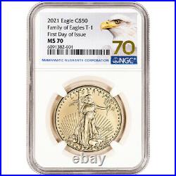 2021 American Gold Eagle 1 oz $50 NGC MS70 First Day of Issue Grade 70