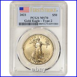 2021 American Gold Eagle Type 2 1 oz $50 PCGS MS70 First Strike