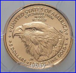 2021 G$5 1/10 Oz. Gold American Eagle T2 Graded by PCGS as MS-69 First Strike